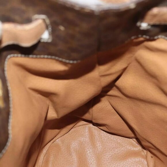 CELINE Macadam Canvas Shoulder Bag PVC Leather Brown - Picture 6 of 16